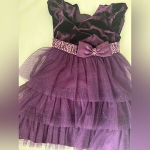 Jona Michelle Deep Purple Dress with Velvet Texture